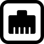 Ein Symbol das eine Ethernet Dose darstellt